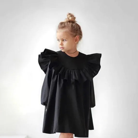 Baby Girl Cotton Ruffle Long Sleeve Dress
